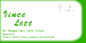 vince lett business card